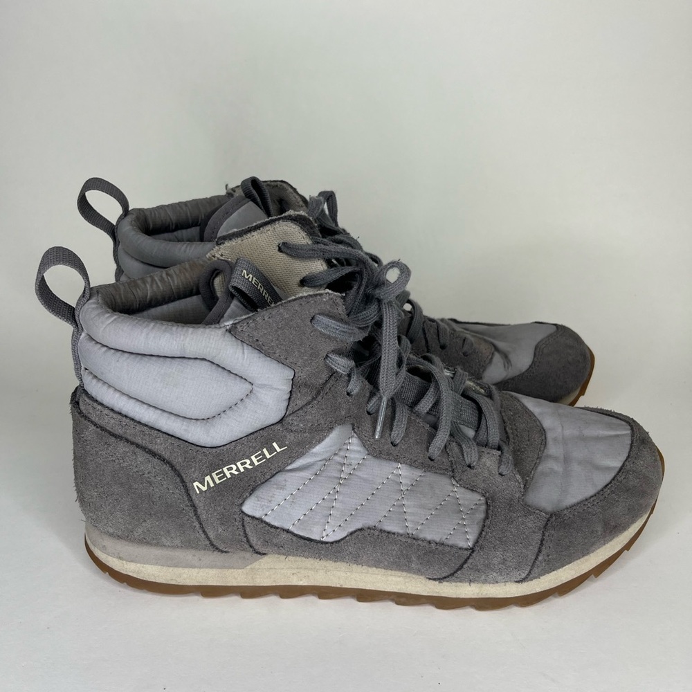 merrell hiking boots Women Size 41 US 10 Gray Suede Textile Lace Up
